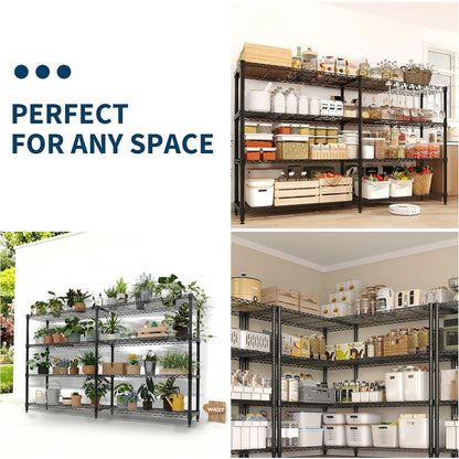 Heavy Duty Storage Shelves 4/5 Tiers Metal Shelving Unit Adjustable