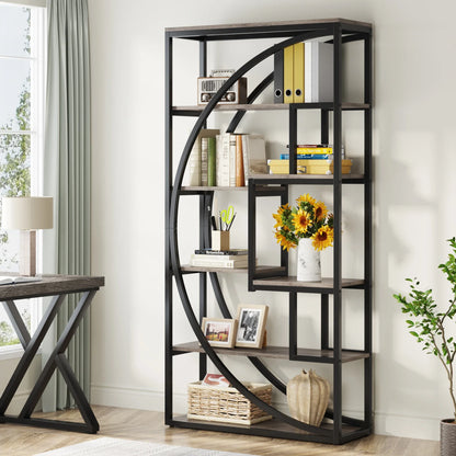 Tribesigns Bookshelf, Industrial 5-Tier Etagere Bookcase