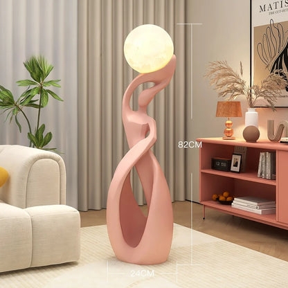 Artistic Lady Floor Lamp Moon Color Light