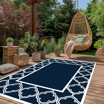 Outdoor Foldable Reversible Large Floor Mat for RV Patio Backyard Deck Picnic Beach Camping