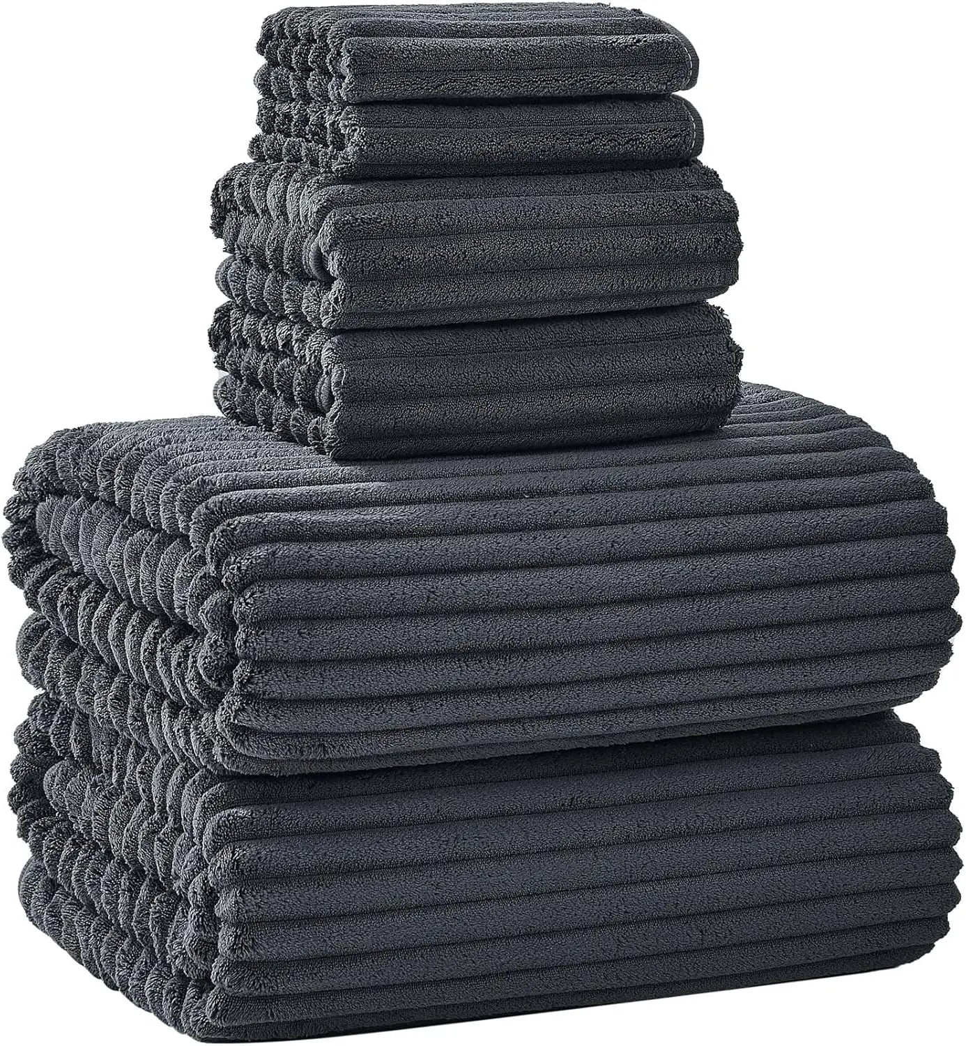 6-Piece Oversized Microfiber Bath Towel Set, 40x80 Inches, Super Soft Quick Dry for Bathroom Spa Gym Hotel