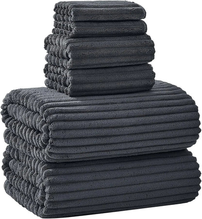 6-Piece Oversized Microfiber Bath Towel Set, 40x80 Inches, Super Soft Quick Dry for Bathroom Spa Gym Hotel