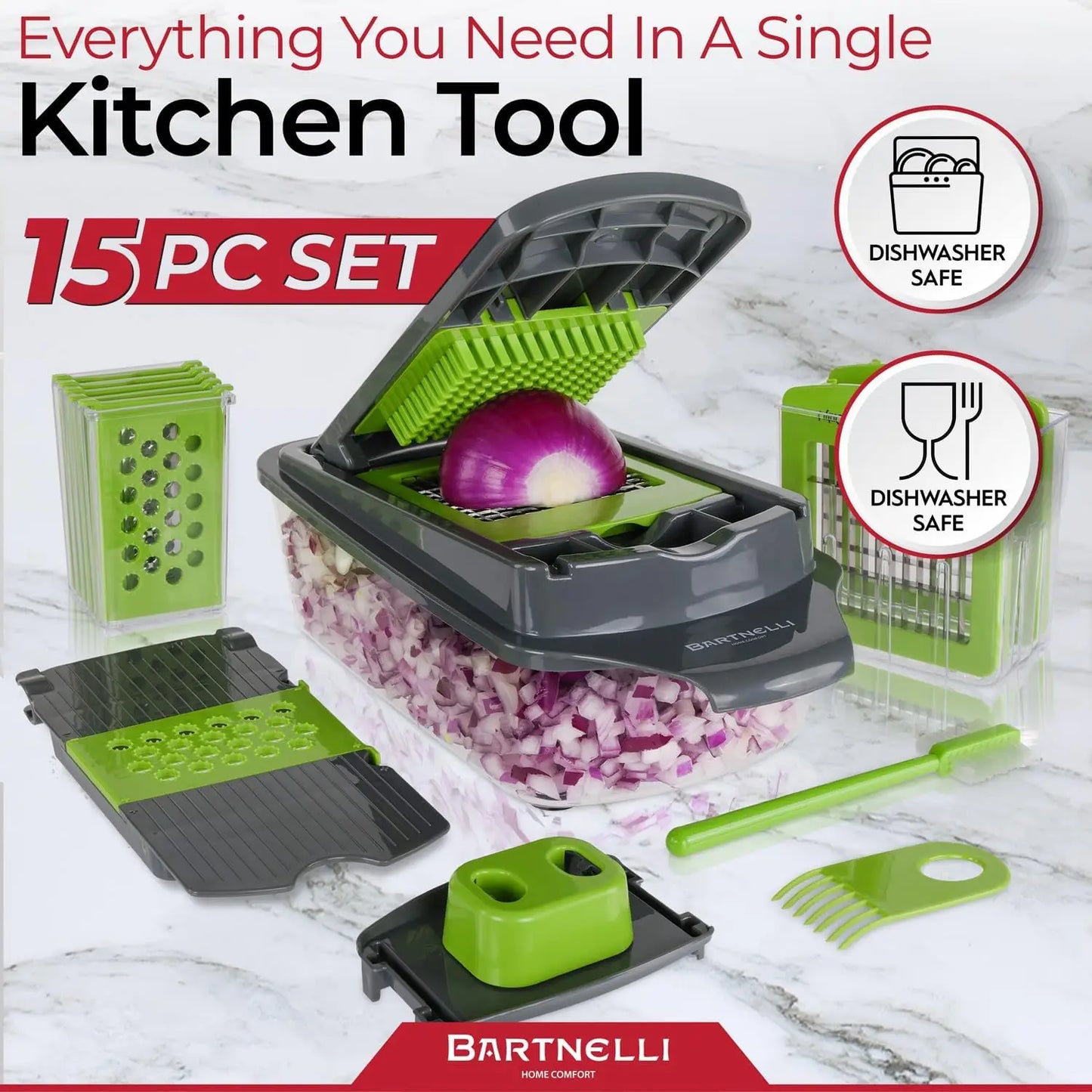 15-Piece Vegetable Chopper & Food Slicer Set