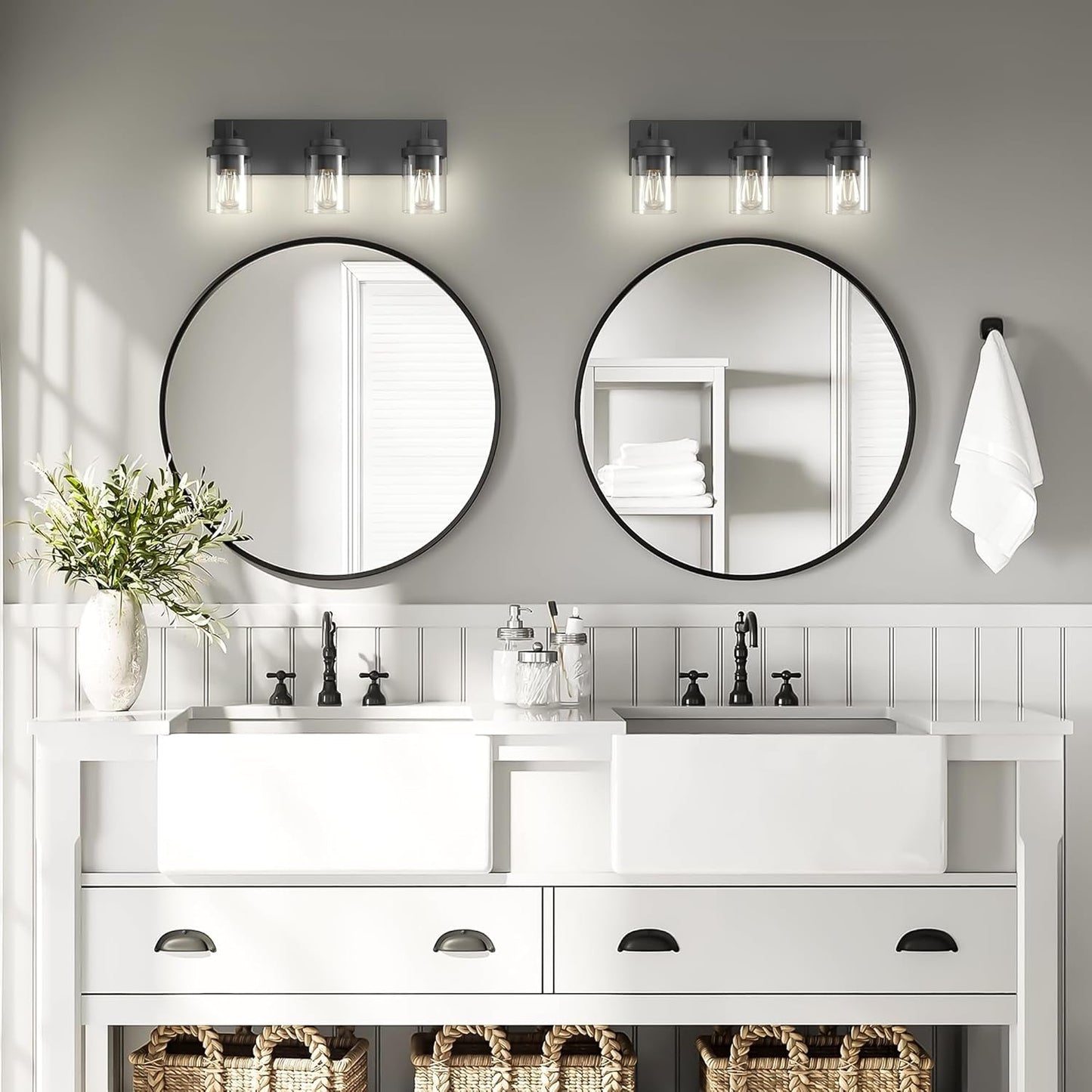 Vanity Light with Clear Glass Shade