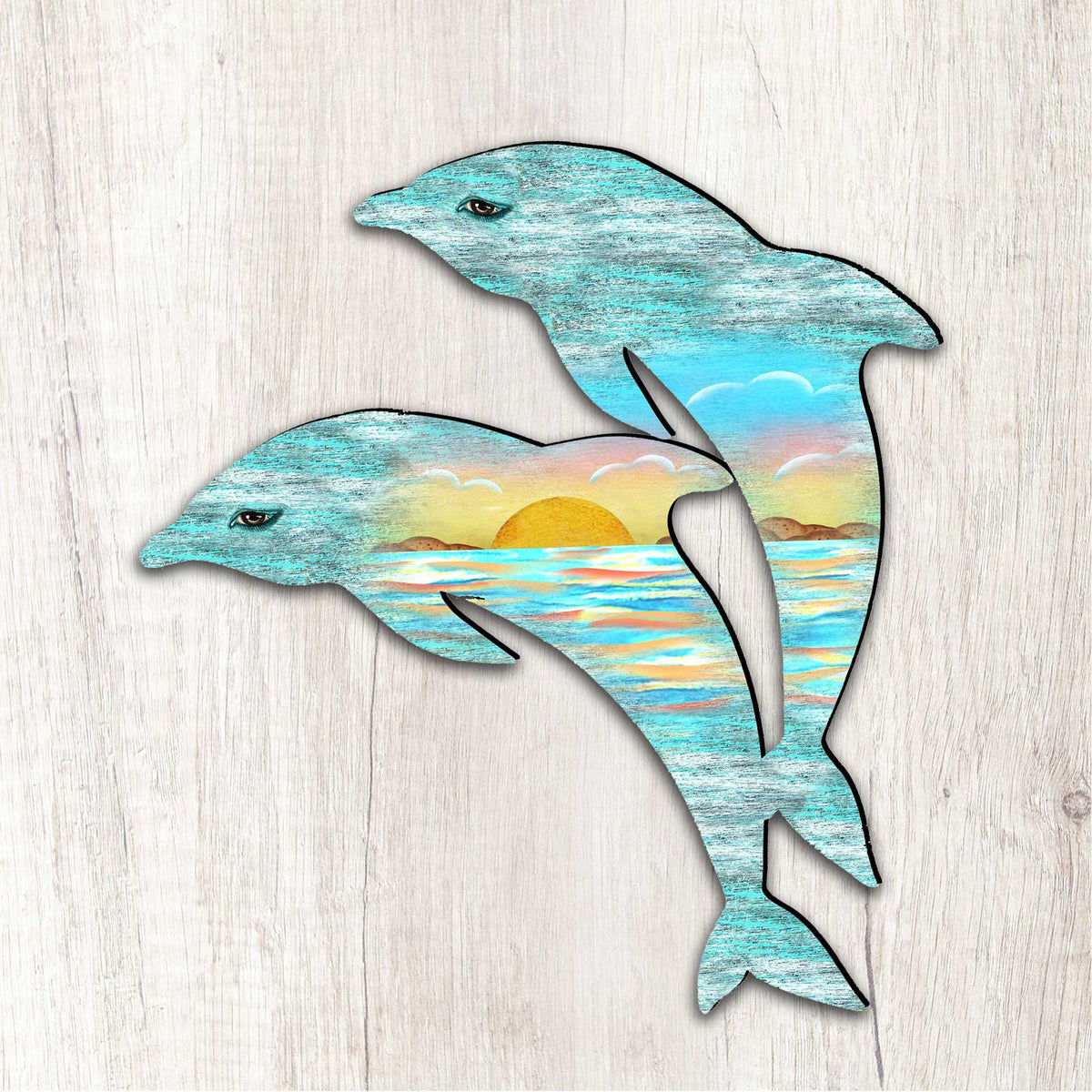 Dolphins Decorative Coastal Door Decor by G. DeBrekht - Coastal Holiday Decor - 8198519H