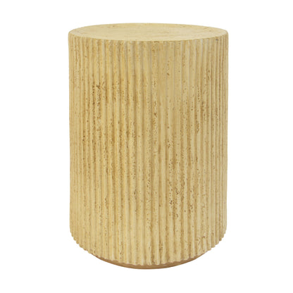 Cylindrical Outdoor Side Table Antique Brown MGO