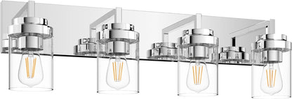 Vanity Light with Clear Glass Shade
