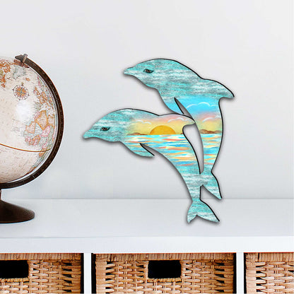 Dolphins Decorative Coastal Door Decor by G. DeBrekht - Coastal Holiday Decor - 8198519H