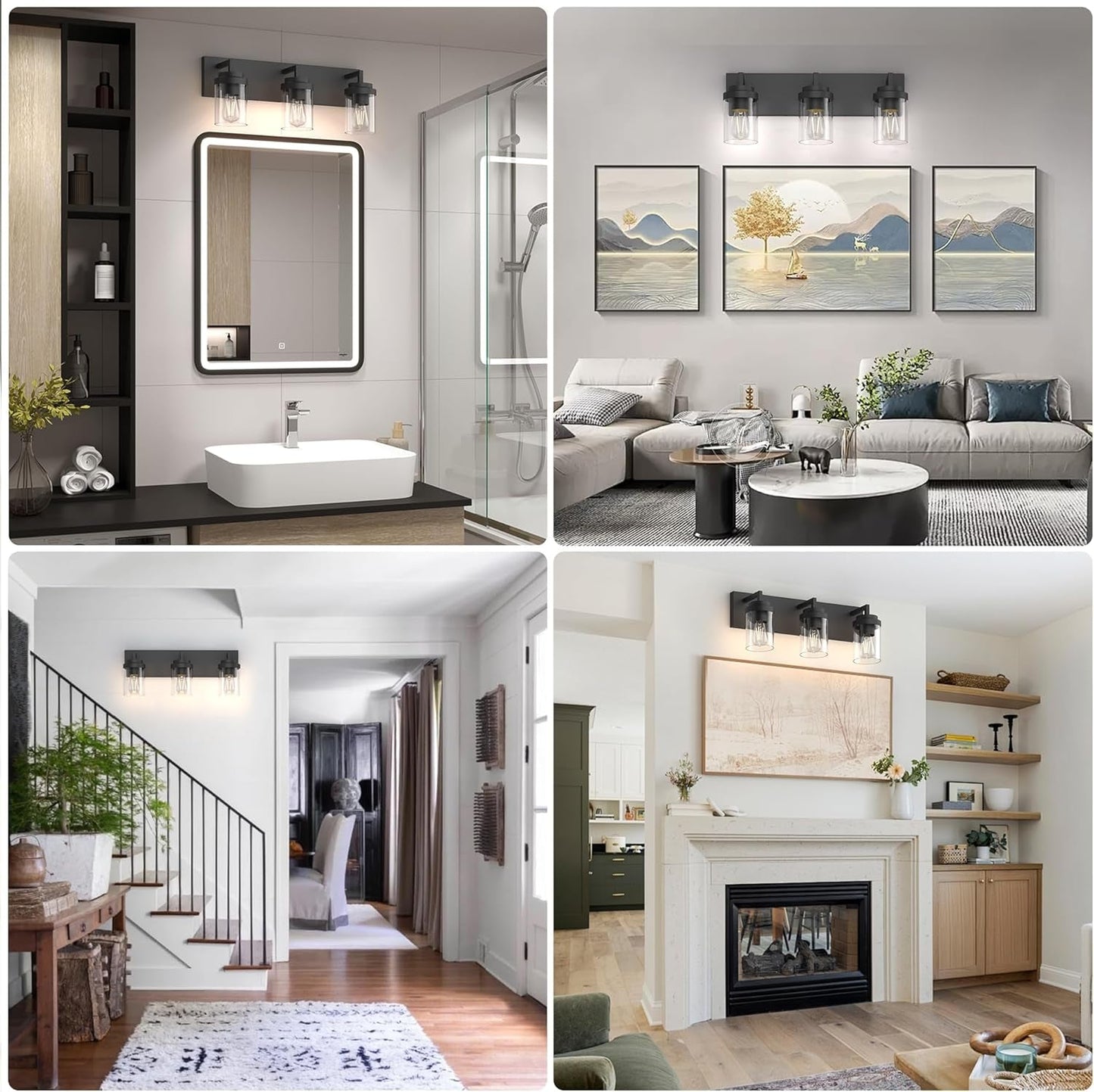 Vanity Light with Clear Glass Shade
