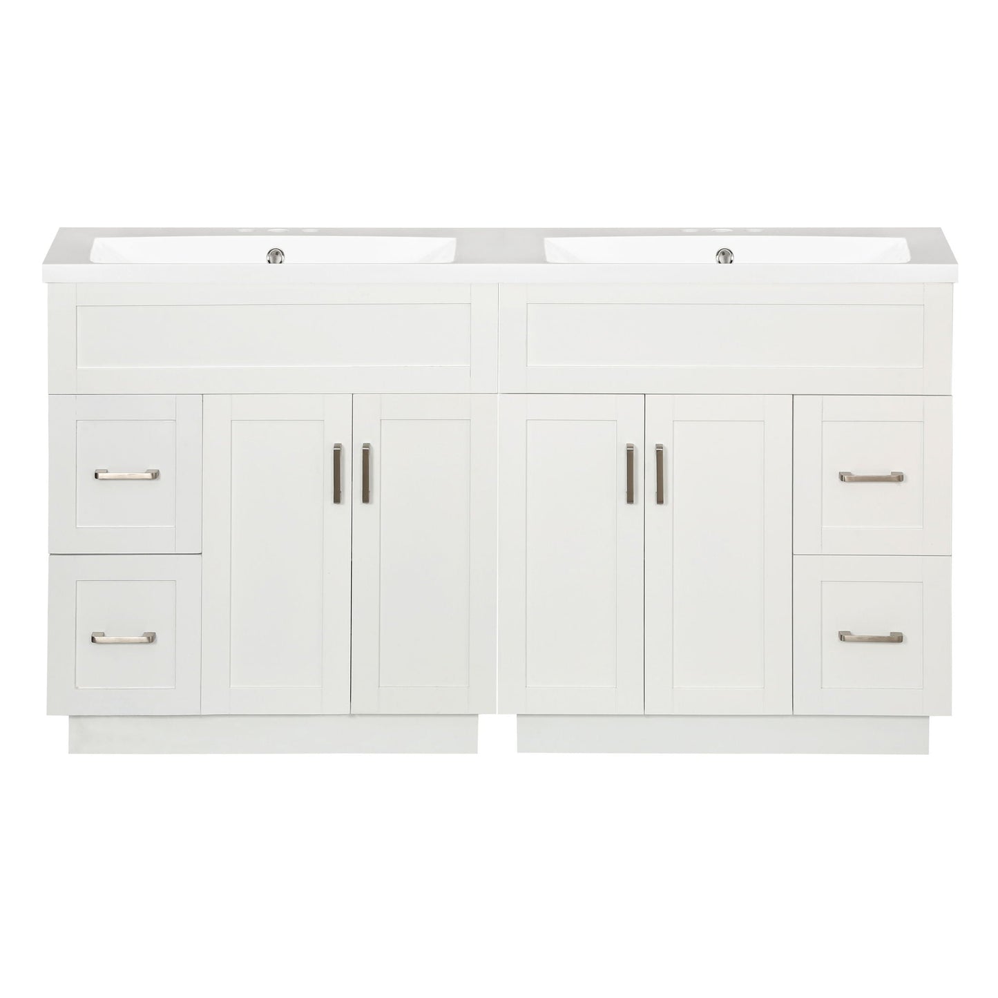 Bathroom Vanity With 2 Doors, 2 Drawers, Adjustable Shelf, Hidden Slides & Soft Close Hinges