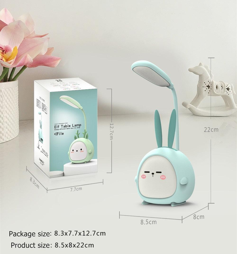 Cartoon Desk Lamp Eye Protection Energy-saving Reading Lamp USB Charging Sleeping Night Light LED Table Lamp for Kids Cute Study Lamps for Bedroom Décor
