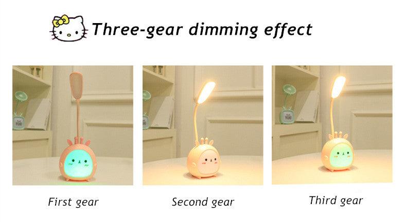 Cartoon Desk Lamp Eye Protection Energy-saving Reading Lamp USB Charging Sleeping Night Light LED Table Lamp for Kids Cute Study Lamps for Bedroom Décor
