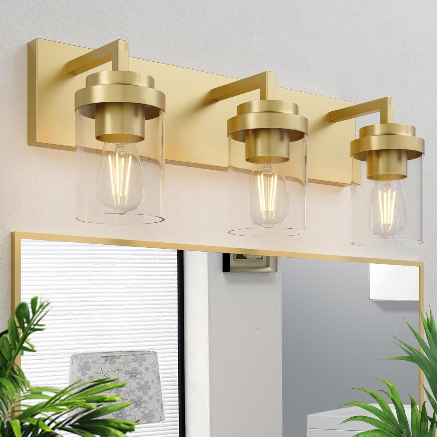Vanity Light with Clear Glass Shade
