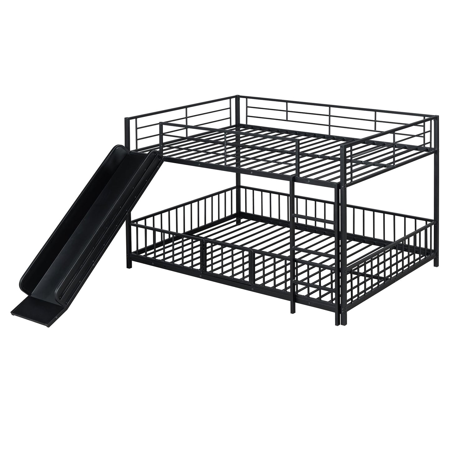 Full Over Full Wood Bunk Bed with Ladder and Guardrails | Just Better Bunk Beds