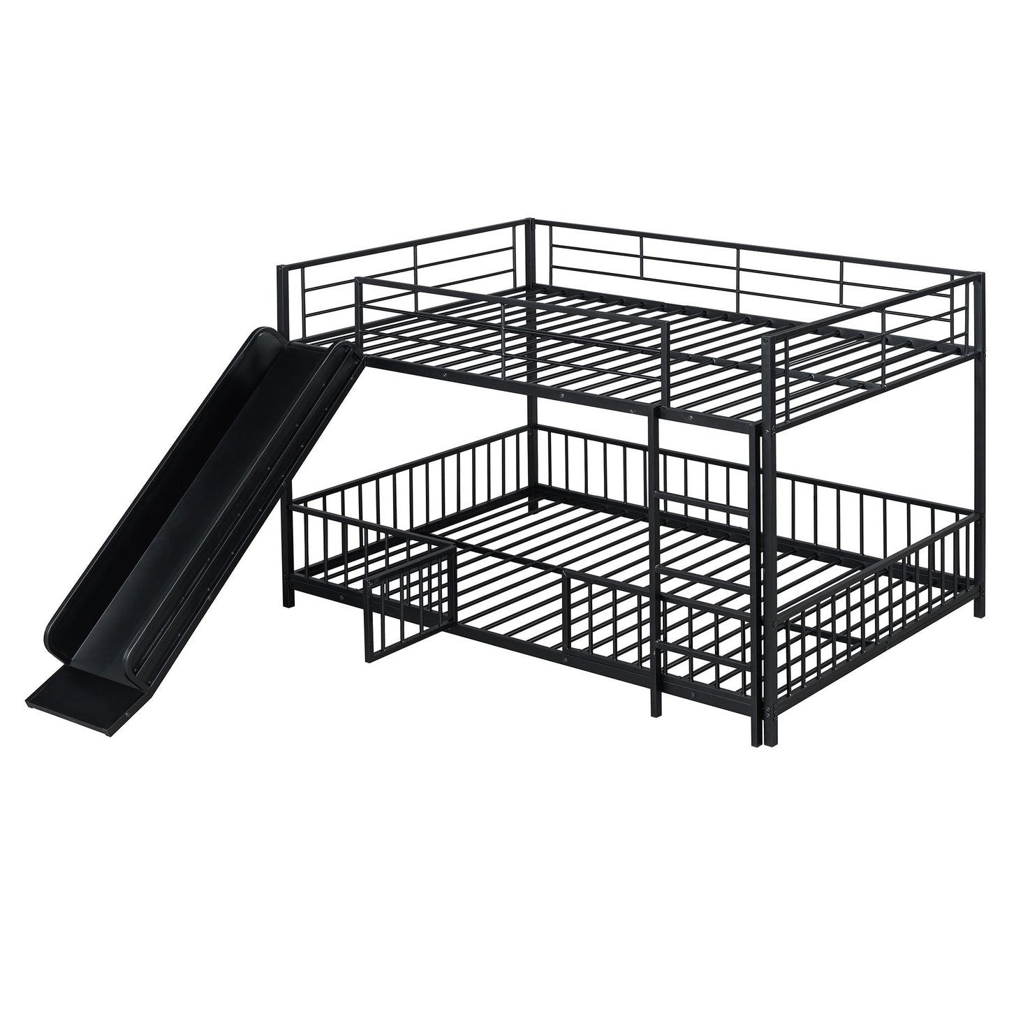 Full Over Full Wood Bunk Bed with Ladder and Guardrails | Just Better Bunk Beds