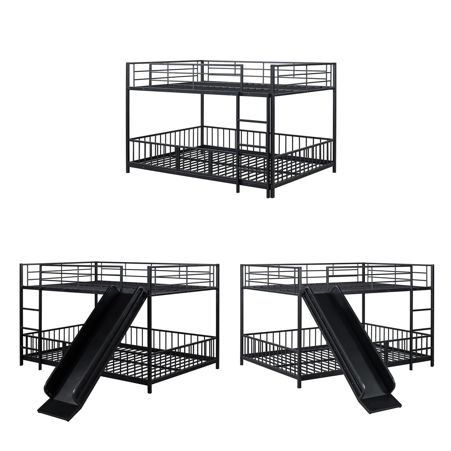 Full Over Full Wood Bunk Bed with Ladder and Guardrails | Just Better Bunk Beds