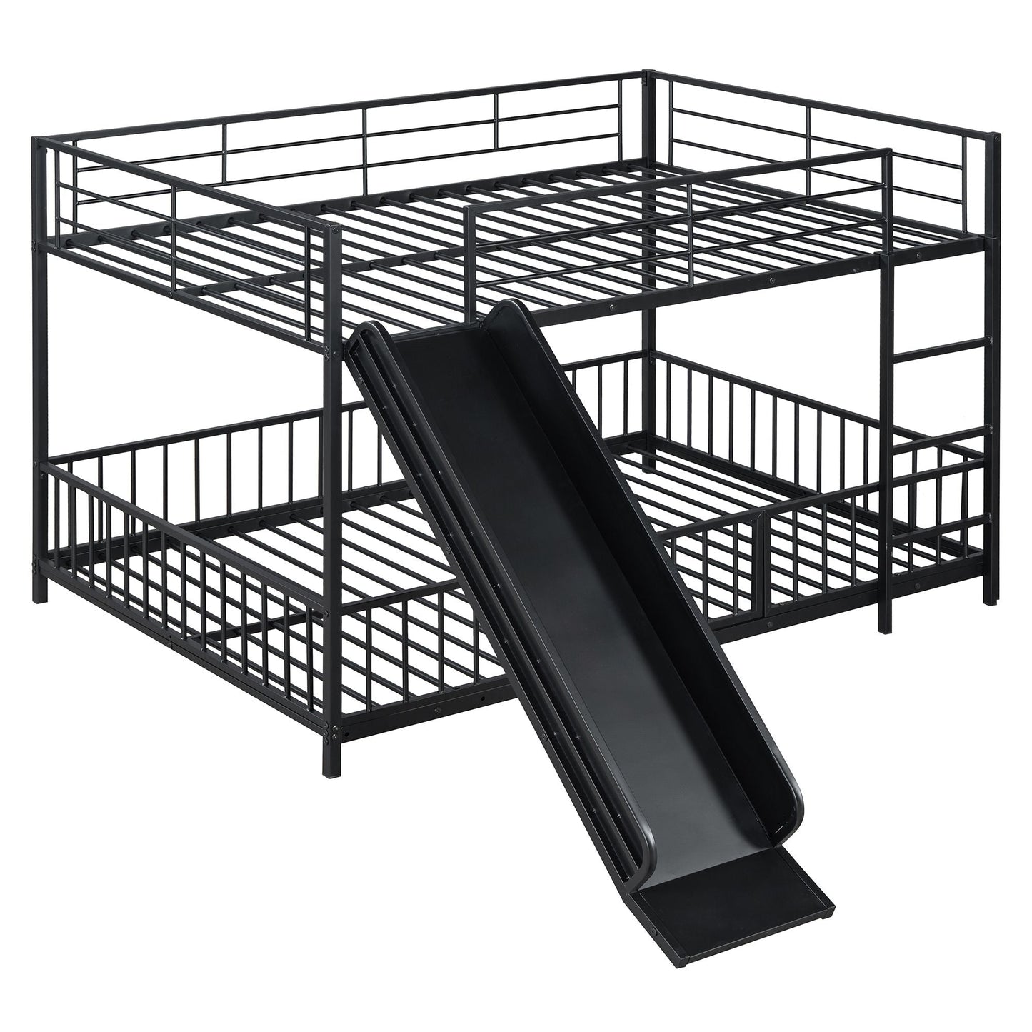 Full Over Full Wood Bunk Bed with Ladder and Guardrails | Just Better Bunk Beds