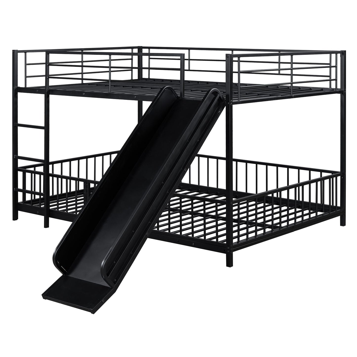 Full Over Full Wood Bunk Bed with Ladder and Guardrails | Just Better Bunk Beds