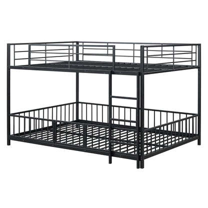 Full Over Full Wood Bunk Bed with Ladder and Guardrails | Just Better Bunk Beds