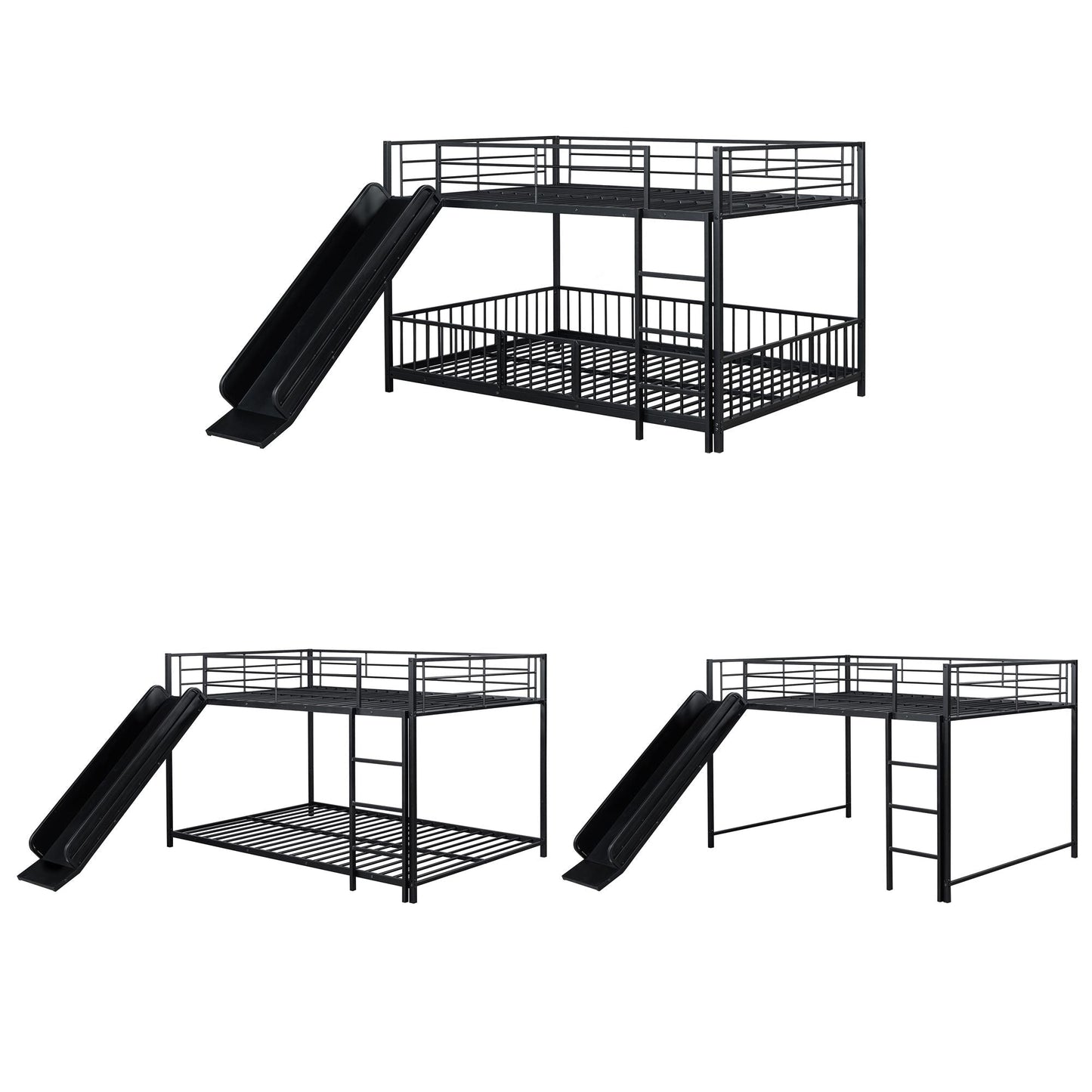 Full Over Full Wood Bunk Bed with Ladder and Guardrails | Just Better Bunk Beds
