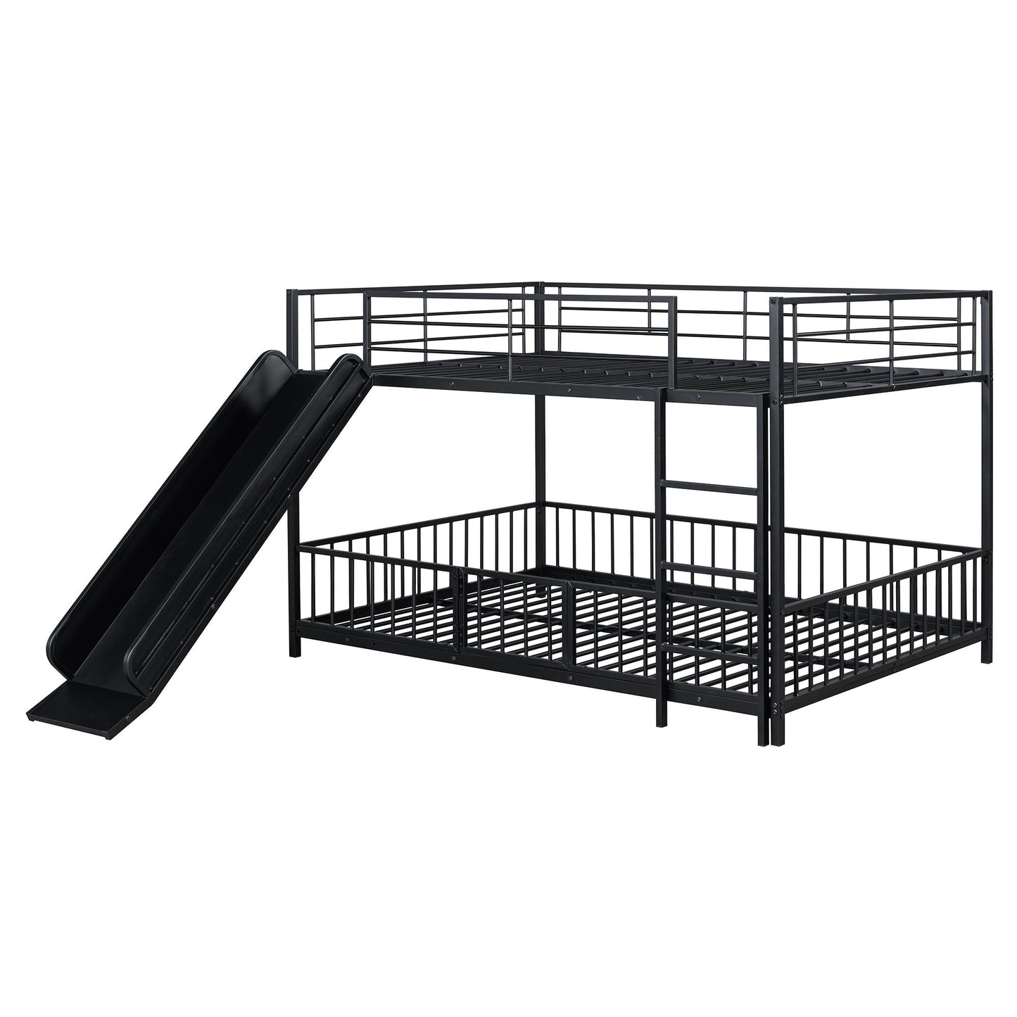 Full Over Full Wood Bunk Bed with Ladder and Guardrails | Just Better Bunk Beds