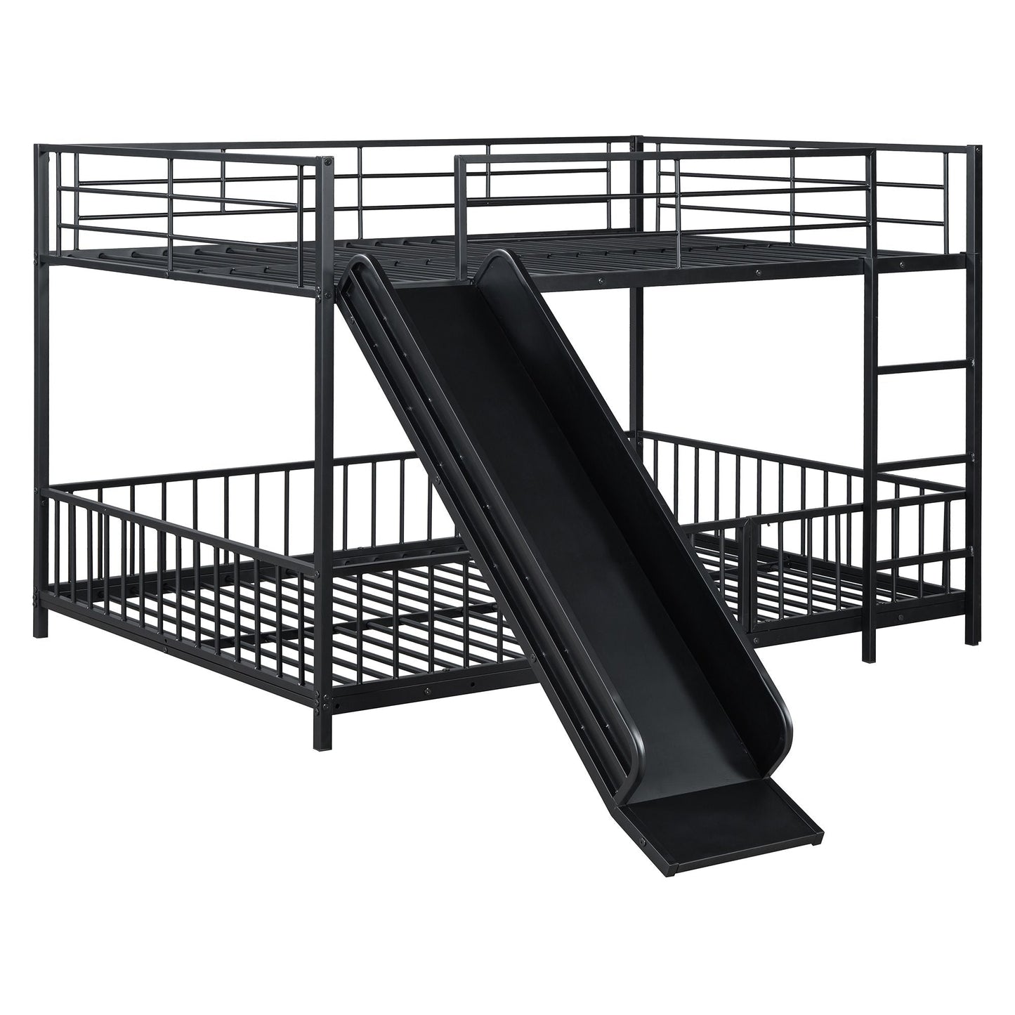 Full Over Full Wood Bunk Bed with Ladder and Guardrails | Just Better Bunk Beds