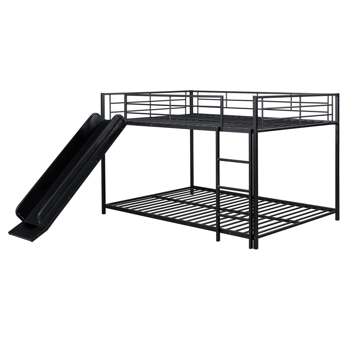 Full Over Full Wood Bunk Bed with Ladder and Guardrails | Just Better Bunk Beds