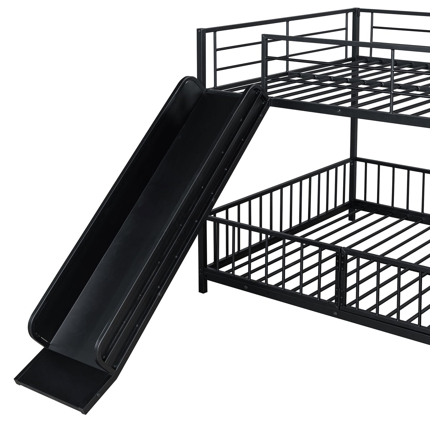 Full Over Full Wood Bunk Bed with Ladder and Guardrails | Just Better Bunk Beds