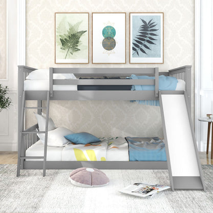 Full Over Full Wood Bunk Bed with Ladder and Guardrails | Just Better Bunk Beds