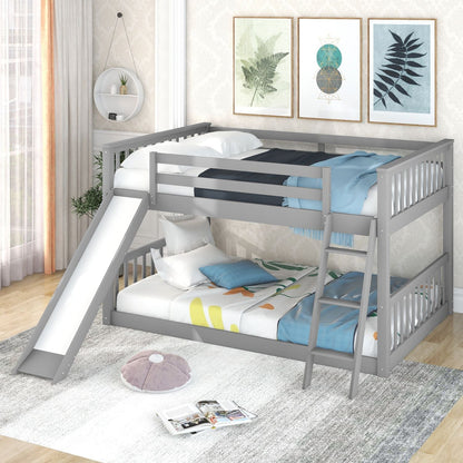 Full Over Full Wood Bunk Bed with Ladder and Guardrails | Just Better Bunk Beds