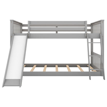 Full Over Full Wood Bunk Bed with Ladder and Guardrails | Just Better Bunk Beds