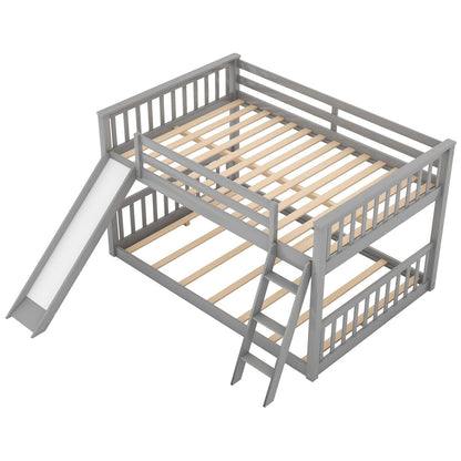 Full Over Full Wood Bunk Bed with Ladder and Guardrails | Just Better Bunk Beds