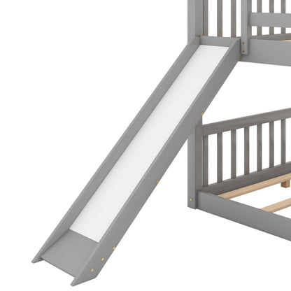 Full Over Full Wood Bunk Bed with Ladder and Guardrails | Just Better Bunk Beds