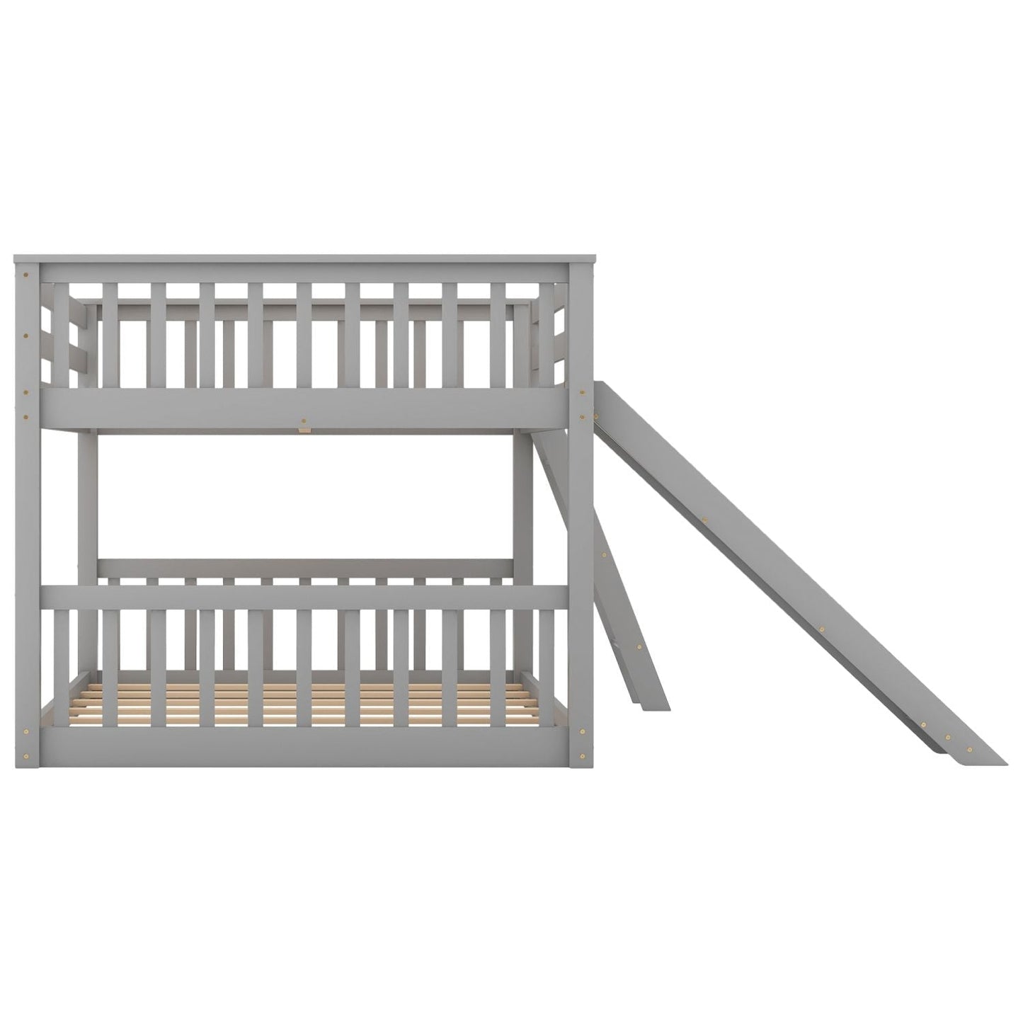 Full Over Full Wood Bunk Bed with Ladder and Guardrails | Just Better Bunk Beds