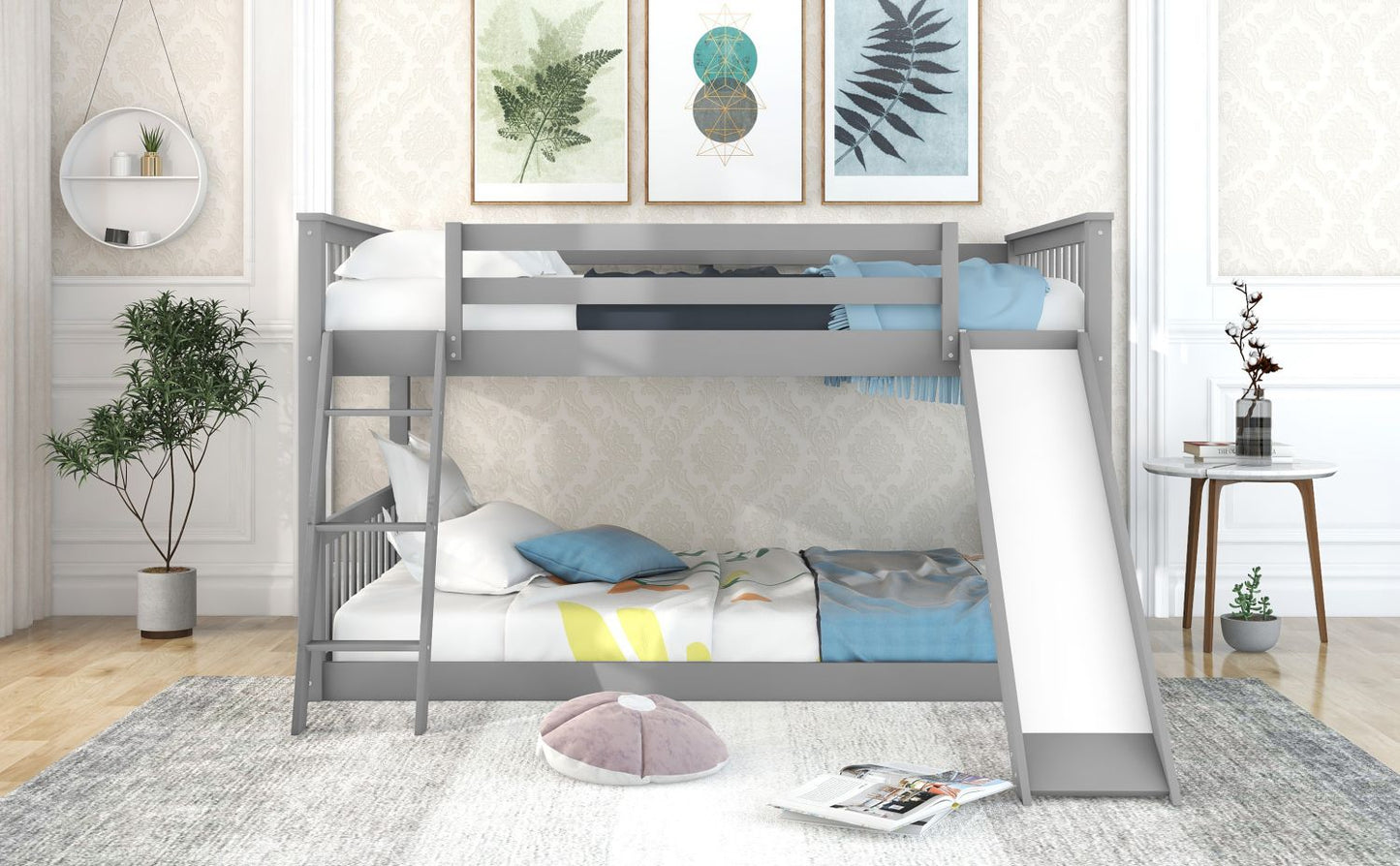Full Over Full Wood Bunk Bed with Ladder and Guardrails | Just Better Bunk Beds