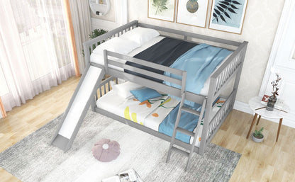 Full Over Full Wood Bunk Bed with Ladder and Guardrails | Just Better Bunk Beds
