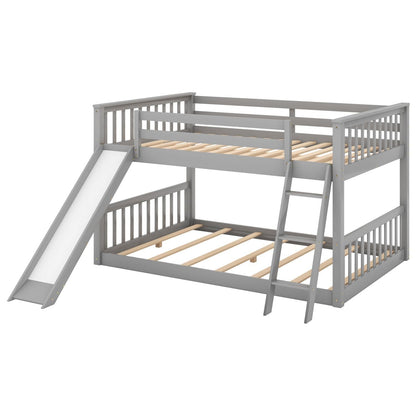 Full Over Full Wood Bunk Bed with Ladder and Guardrails | Just Better Bunk Beds