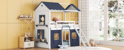 Twin Over Twin Wood Bunk Bed for Kids with Ladder and Guardrails | Just Better Bunk Beds