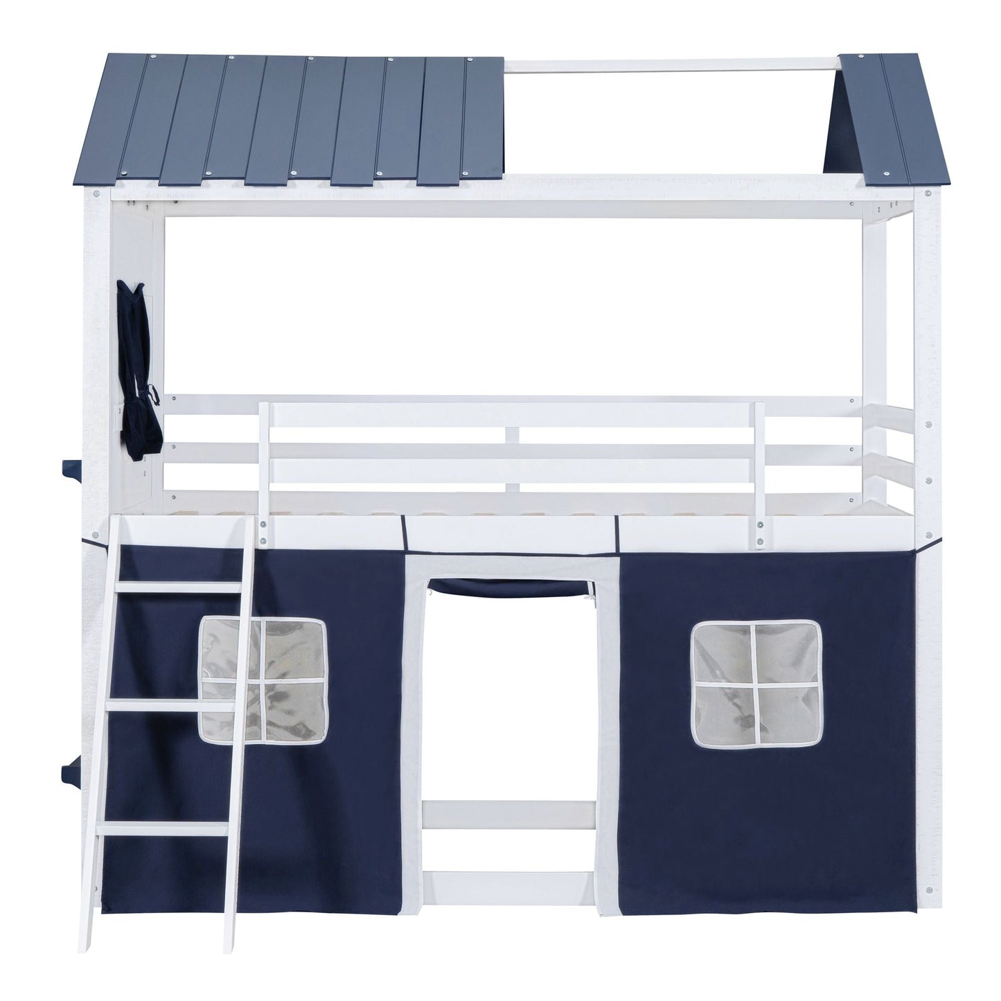 Twin Over Twin Wood Bunk Bed for Kids with Ladder and Guardrails | Just Better Bunk Beds