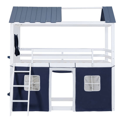 Twin Over Twin Wood Bunk Bed for Kids with Ladder and Guardrails | Just Better Bunk Beds