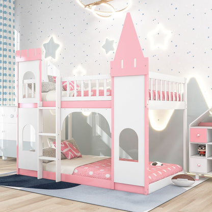 Twin Over Twin Wood Bunk Bed for Kids with Ladder and Guardrails | Just Better Bunk Beds
