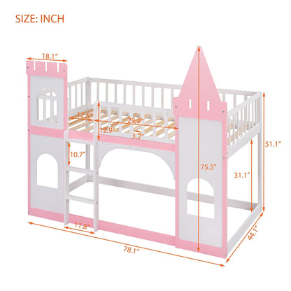 Twin Over Twin Wood Bunk Bed for Kids with Ladder and Guardrails | Just Better Bunk Beds