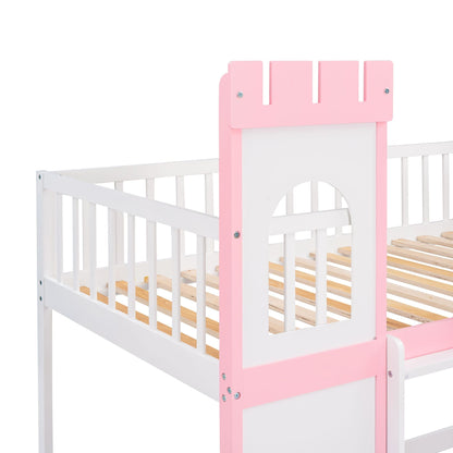 Twin Over Twin Wood Bunk Bed for Kids with Ladder and Guardrails | Just Better Bunk Beds