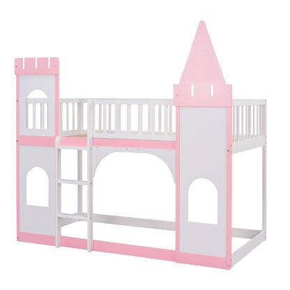 Twin Over Twin Wood Bunk Bed for Kids with Ladder and Guardrails | Just Better Bunk Beds