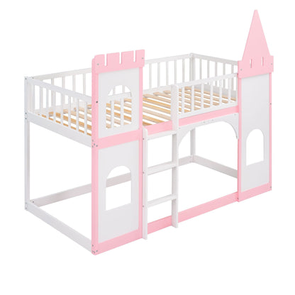 Twin Over Twin Wood Bunk Bed for Kids with Ladder and Guardrails | Just Better Bunk Beds