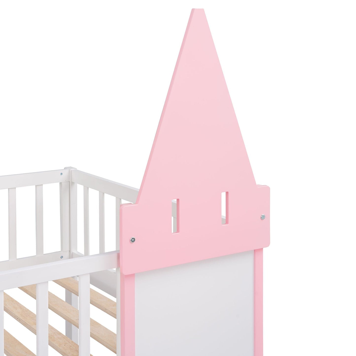 Twin Over Twin Wood Bunk Bed for Kids with Ladder and Guardrails | Just Better Bunk Beds