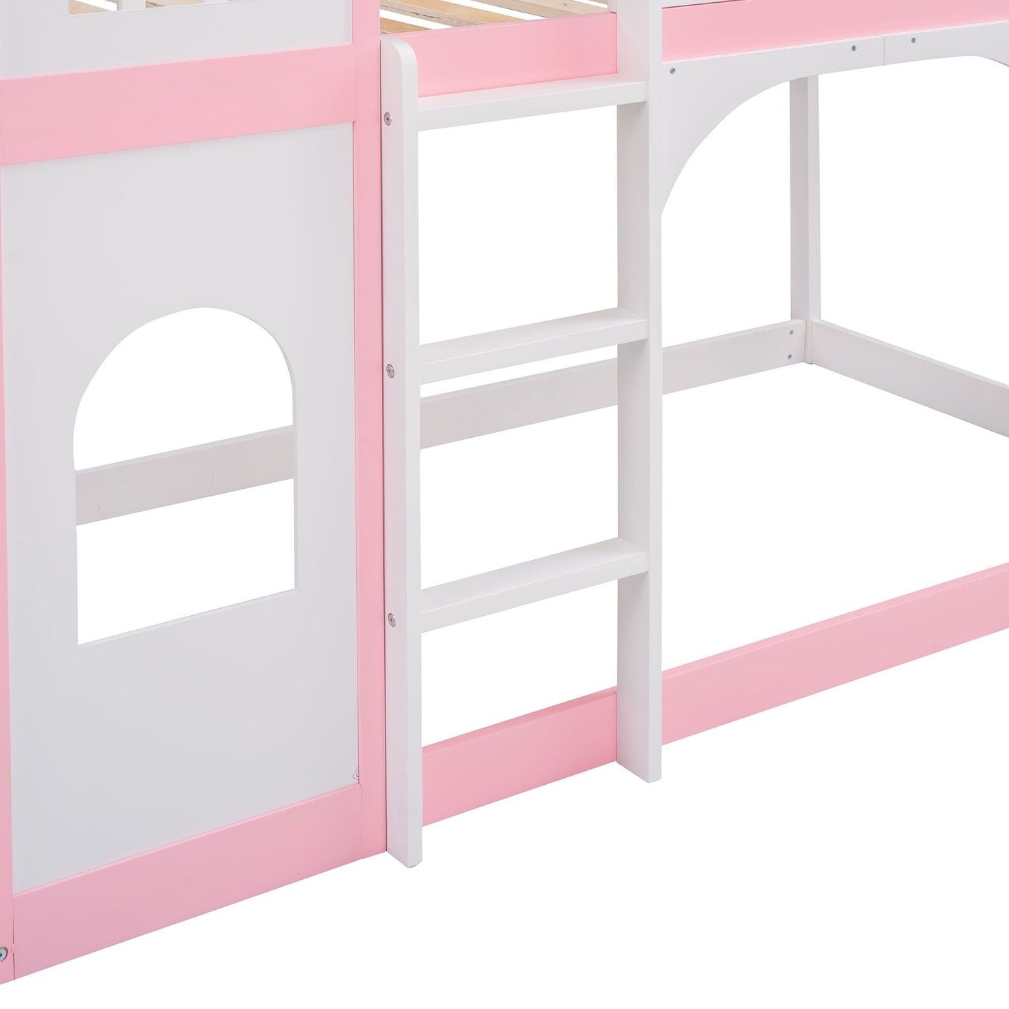 Twin Over Twin Wood Bunk Bed for Kids with Ladder and Guardrails | Just Better Bunk Beds