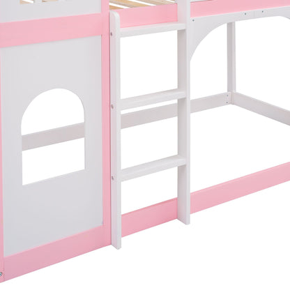 Twin Over Twin Wood Bunk Bed for Kids with Ladder and Guardrails | Just Better Bunk Beds
