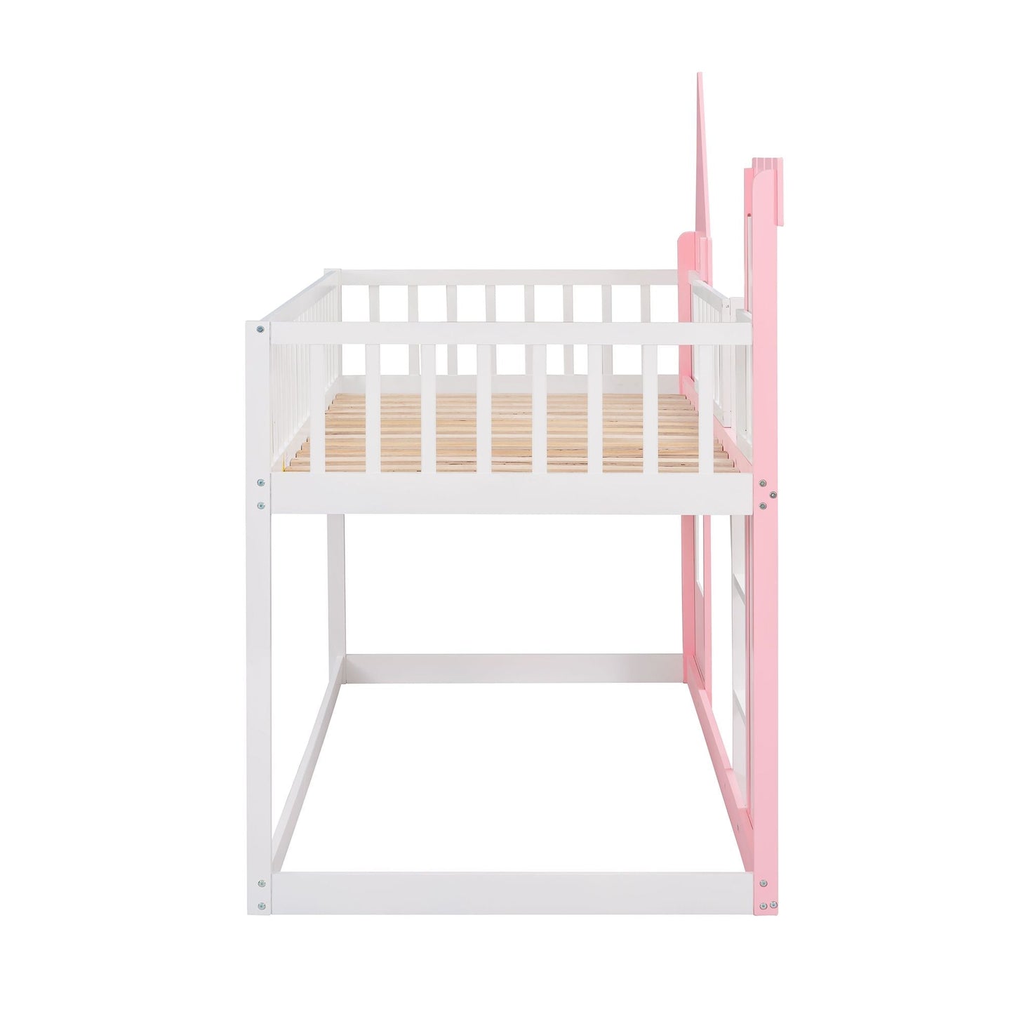 Twin Over Twin Wood Bunk Bed for Kids with Ladder and Guardrails | Just Better Bunk Beds