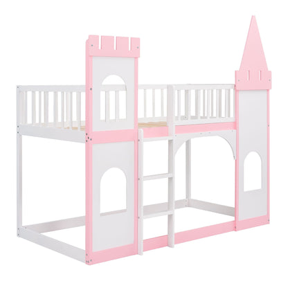 Twin Over Twin Wood Bunk Bed for Kids with Ladder and Guardrails | Just Better Bunk Beds
